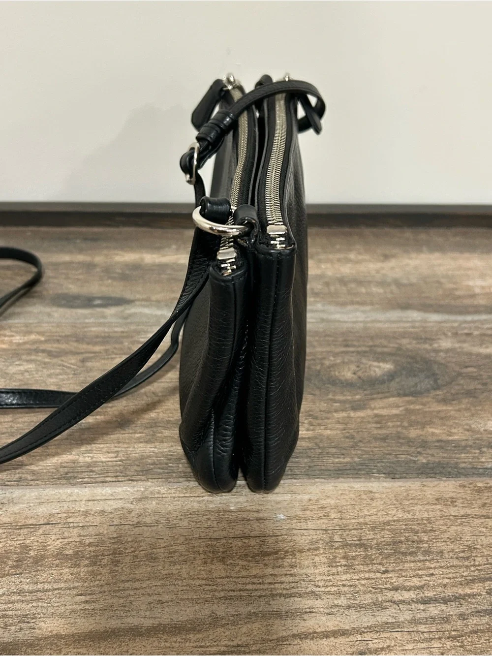 Coach F51682 Lyla Park Black pebble Leather Double Zip Crossbody Purse - Picture 4 of 14